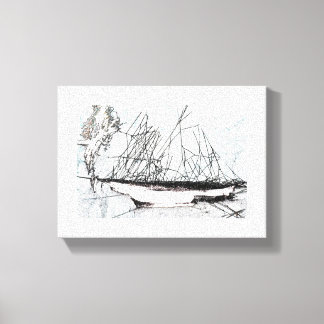 Spiderweb Sailing Ship Natures Unique Digital Art Canvas Print