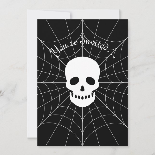 Spiderweb Skull Invitation (Front)