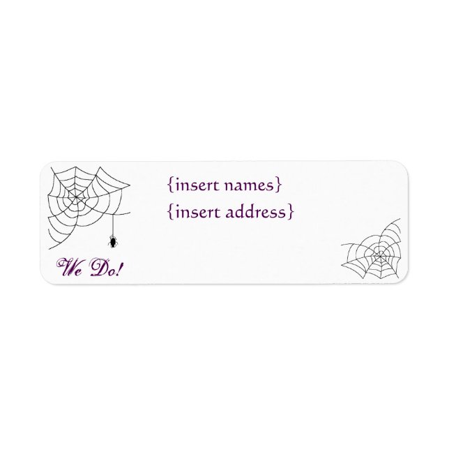 Spiderweb Wedding Return Address Labels (Front)