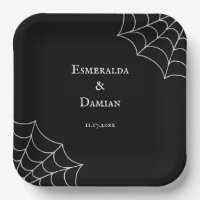 Spiderwebs Black and White Gothic Wedding