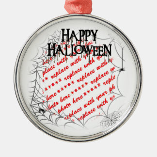 Spiderwebs in the Corner Halloween Photo Frame Metal Tree Decoration