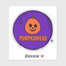 Spiderwebs & Pumpkinheads Round Sticker