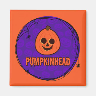Spiderwebs & Pumpkinheads Square Magnet