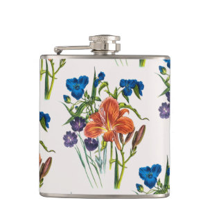 Spiderwort and Daylily Hip Flask