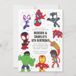 Spidey and His Amazing Friends Twin Birthday Invitation<br><div class="desc">Invite all your friends to your twins Birthday with these cute Spidey and His Amazing Friends invitations. Personalise by adding all your party details!</div>