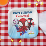 Spidey | Personalised Happy Birthday  Paper Plate<br><div class="desc">Celebrate your child's Birthday with these awesome Spidey Birthday plates. Personalise by adding your child's name or custom text!</div>