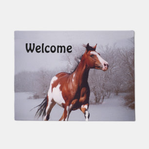 Spiegeland Welcome Paint Horse Snow Doormat