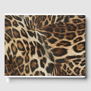 Spiffy Leopard Spots Leather Grain Look Guest Book