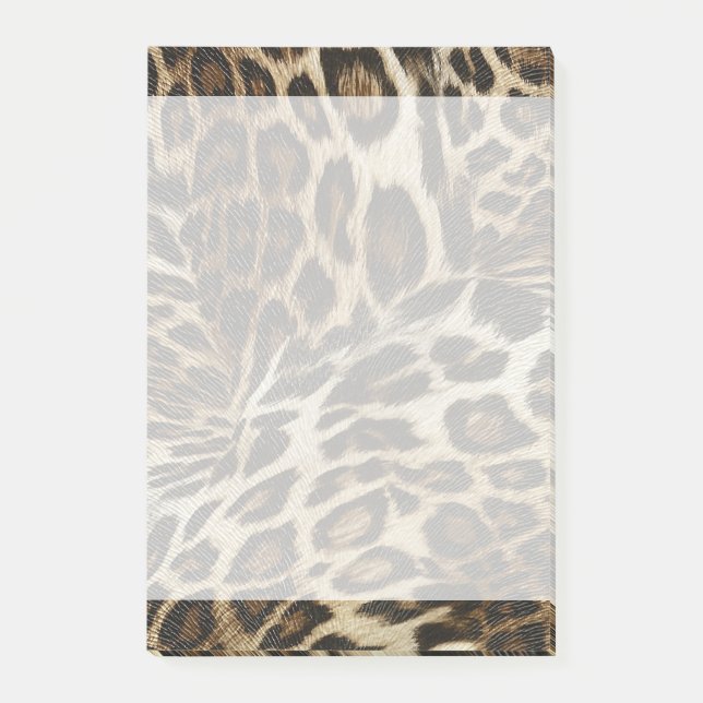 Spiffy Leopard Spots Leather Grain Look Post-it Notes (Front)