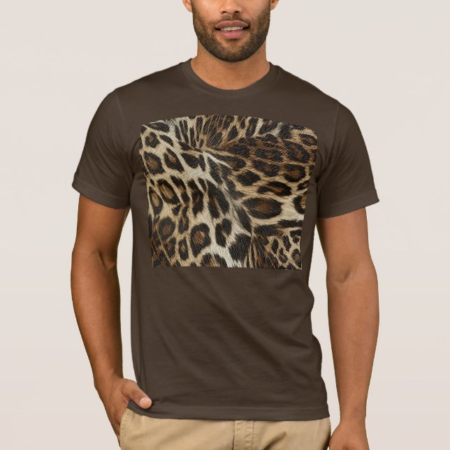 Spiffy Leopard Spots Leather Grain Look T-Shirt (Front)