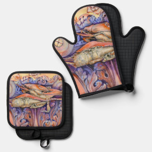 Spike and Curly Playing Tag Oven Mitt & Pot Holder Set