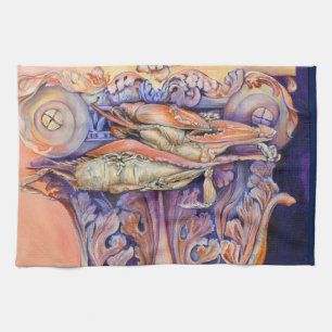 Spike and Curly Playing Tag Tea Towel