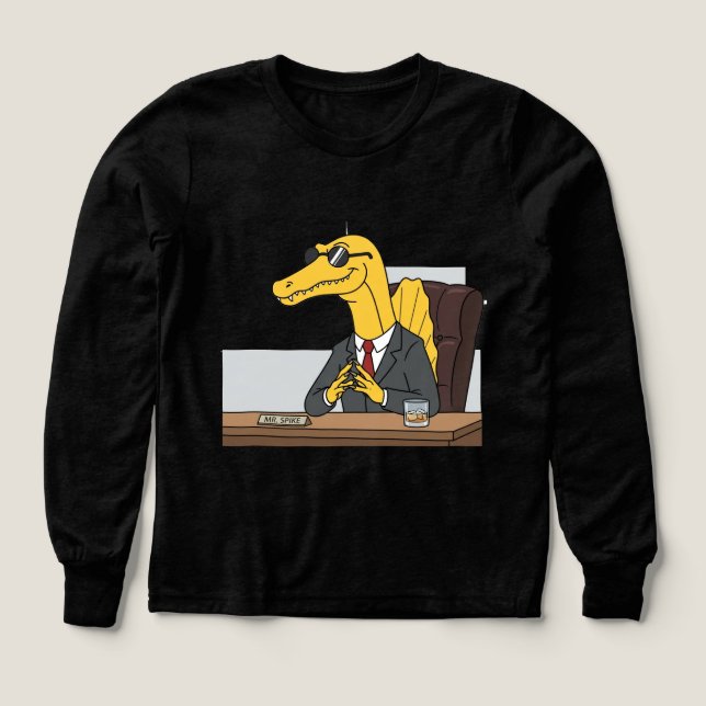Spike Dinosaur Boss Business Suit Office Cartoon (Design Front)
