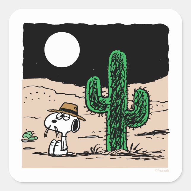Spike in a Moonlit Desert Square Sticker (Front)