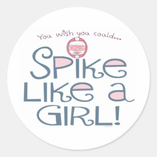 Spike Like a Girl Classic Round Sticker