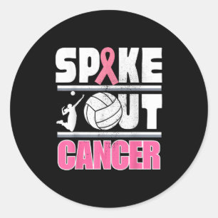 Spike Out Cancer Volleyball Breast Cancer Support  Classic Round Sticker