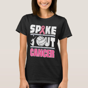 Spike Out Cancer Volleyball Breast Cancer Support T-Shirt
