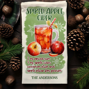 Spiked Apple Cider Christmas Cocktail Recipe Tea Towel