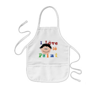 Spiked Black Hair Boys Face Painting Kids Apron