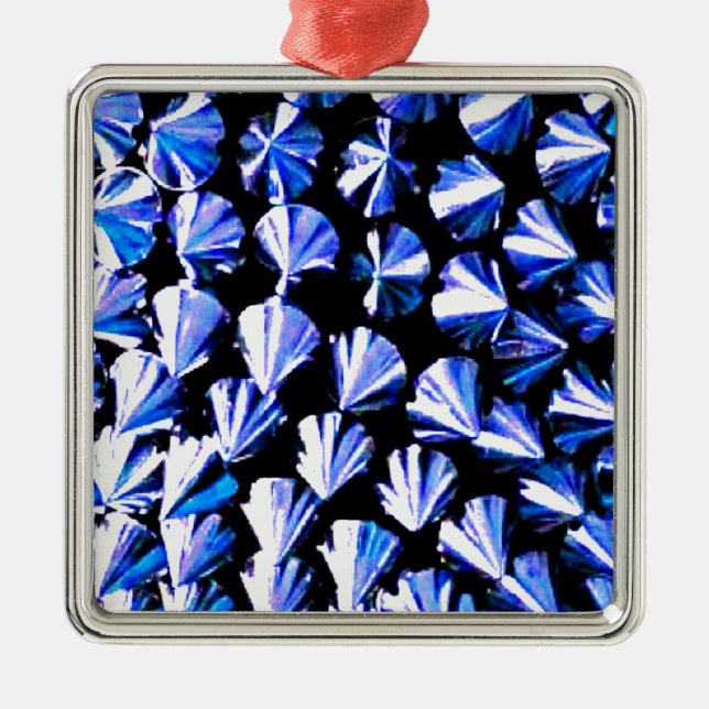Spiked Blue Silver Metal Tree Decoration (Front)