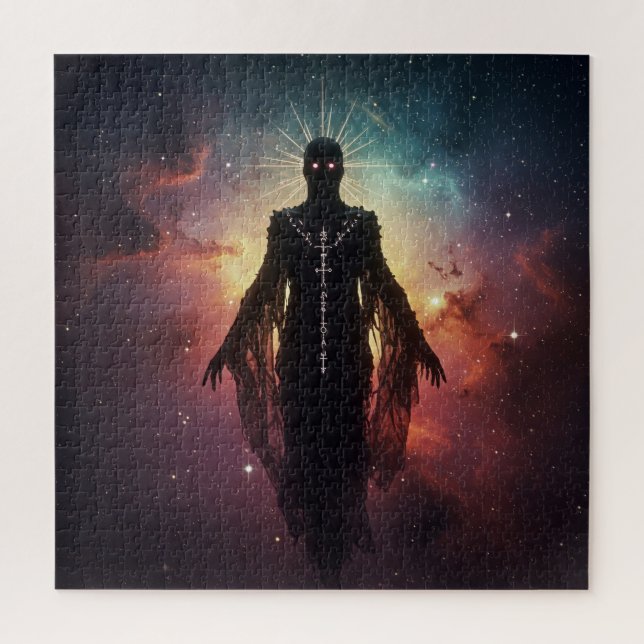 Spiked Dark Overlord Overseeing the Universe Jigsaw Puzzle (Vertical)