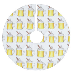 Spiked Egg Nog Eggnog Holiday Christmas New Year Brushed Polyester Tree Skirt