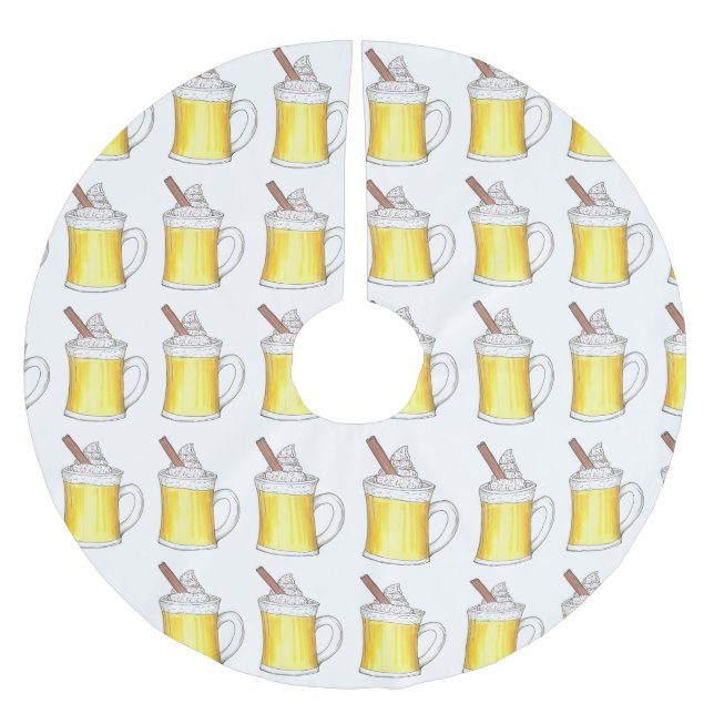 Spiked Egg Nog Eggnog Holiday Christmas New Year Brushed Polyester Tree Skirt (Front)