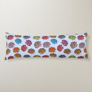 Spiked Rose Print, Modern Style Floral Pattern Body Cushion