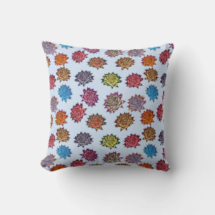 Spiked Rose Print, Modern Style Floral Pattern Cushion