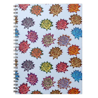 Spiked Rose Print, Modern Style Floral Pattern Notebook