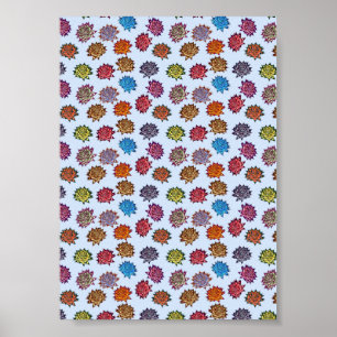 Spiked Rose Print, Modern Style Floral Pattern Poster