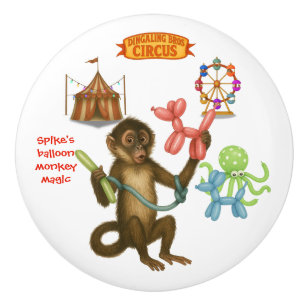 Spike's balloon monkey magic ceramic knob