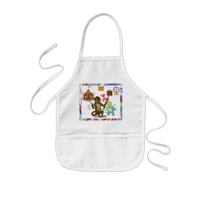 Spike's balloon monkey magic kids apron (Front)