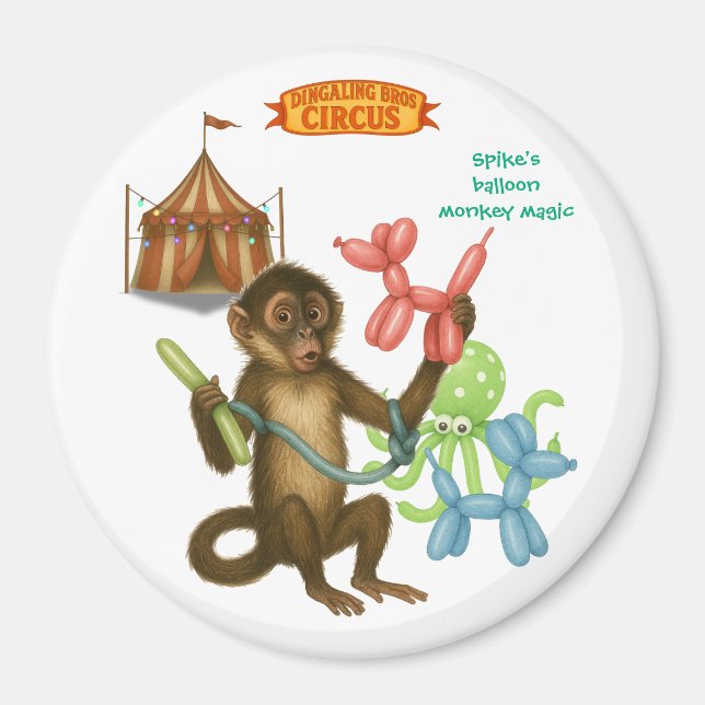Spike's balloon monkey magic magnet (Front)
