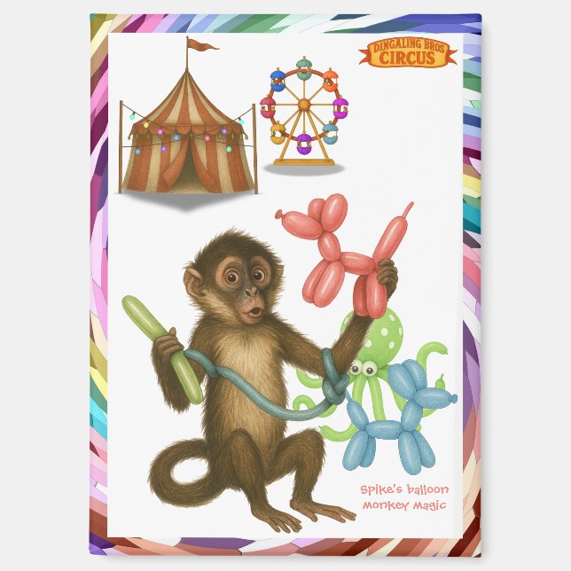 Spike's balloon monkey magic magnet (Front)