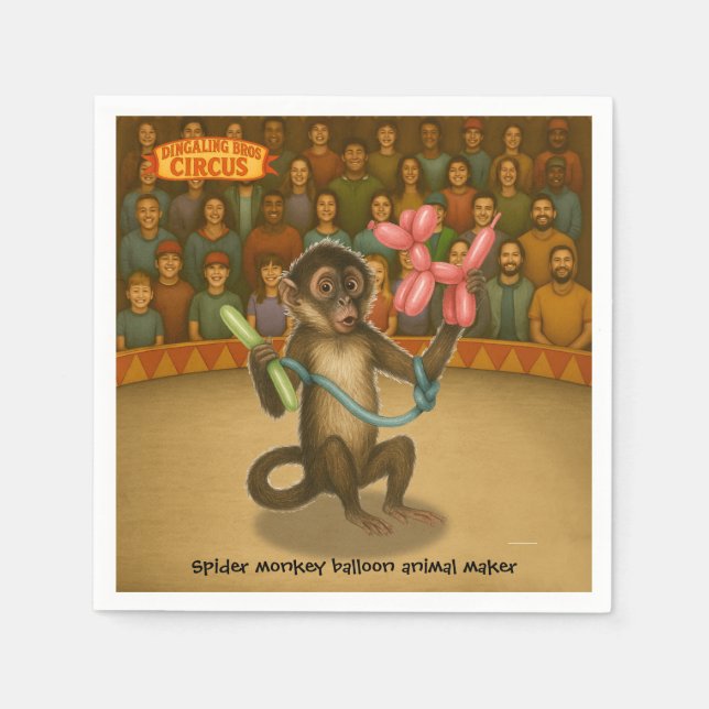 Spike's balloon monkey magic napkin (Front)