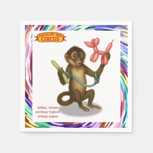 Spike's balloon monkey magic napkin (Front)