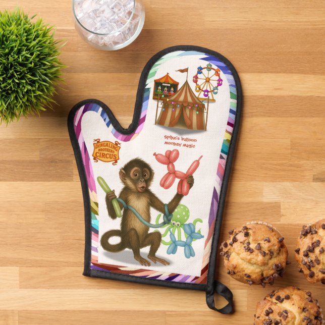 Spike's balloon monkey magic oven mitt (Top down)
