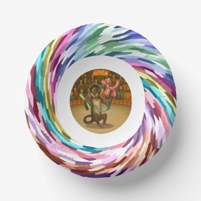 Spike's balloon monkey magic paper plate (Front)