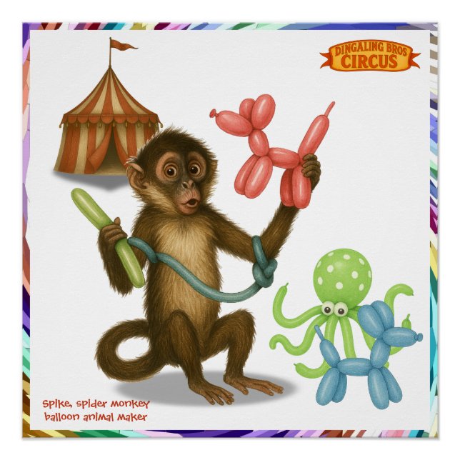 Spike's balloon monkey magic poster (Front)