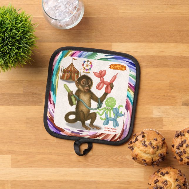 Spike's balloon monkey magic pot holder (Top Down)