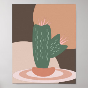 Spikey Cactus Plant Potted Bohemian Wall Art