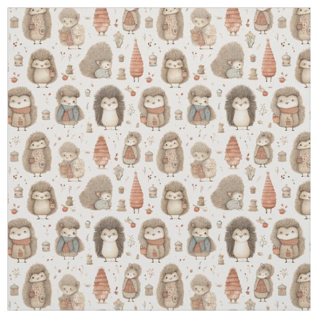 Spikey Charm: Whimsy Hedgehog Fabric (Swatch)
