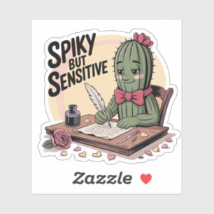 Spiky But Sensitive Romantic Cactus Writing Poetry