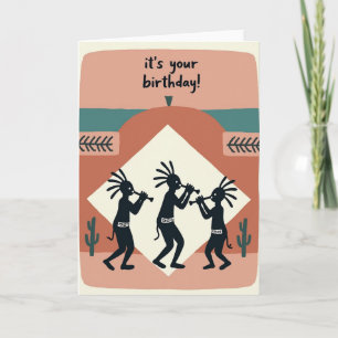 Spiky Figures Birthday Card