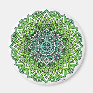 Spiky Green Flower Mandala Magnet