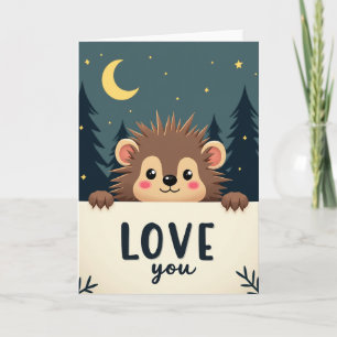 Spiky Hedgehog Love You Card