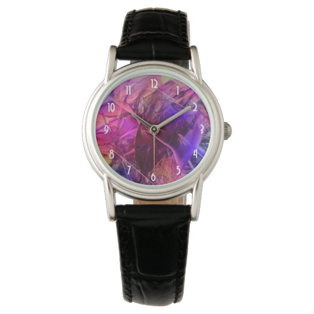 Spiky Shiny Glass Shards Abstract Design Watch (Front)