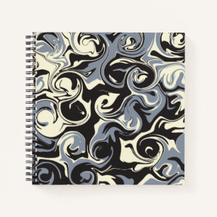 Spill - Black, Gray and Cream Notebook