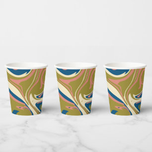 Spill - Blue, Olive Green, Pink and Cream Paper Cups